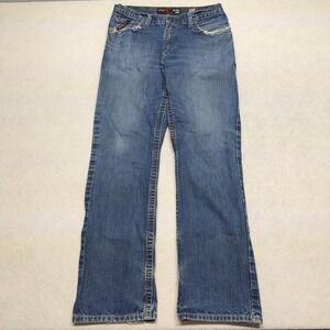Ariat FR M4 Relaxed Boot Cut Jeans Flame Resistant Blue Denim Mens 34x36